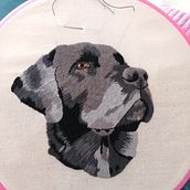 Mi proyecto del curso: Retratos bordados de mascotas: pinta con hilo. Embroider, Naturalistic Illustration, and Textile Design project by Constanza Pérez - 08.04.2023