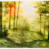 Mijn project van de cursus: Schilder dromerige aquarellandschappen met licht. Projekt z dziedziny  Malarstwo i Malowanie akwarelą użytkownika rp101918 - 05.08.2023