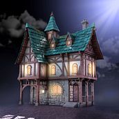 Casa Medieval - 3D. Un proyecto de 3D de Karina Paulet - 15.10.2022