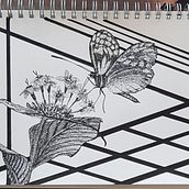 Mein Abschlussprojekt für den Kurs: Moderne botanische Illustration mit Tusche. Projekt z dziedziny Trad, c, jna ilustracja,  R, sunek art, st, czn, R, sunek botaniczn,  R i sunek atramentem użytkownika sabine_noppel - 06.08.2023