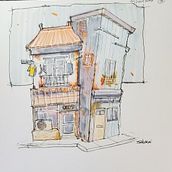 My project for course: Expressive Architectural Sketching with Colored Markers. Sketching, Drawing, Architectural Illustration, Sketchbook & Ink Illustration project by jdcheckon - 08.05.2023