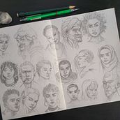 My project for course: Portrait Sketchbooking: Explore the Human Face. Sketching, Drawing, Portrait Drawing, Artistic Drawing, and Sketchbook project by stormraven09 - 07.07.2023
