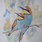 My project for course: Artistic Watercolor Techniques for Illustrating Birds. Pintura em aquarela projeto de wyldchristine - 07.08.2023