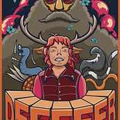 Meu projeto do curso: Ilustração vetorial: mais volume e rock and roll - sweet tooth. Traditional illustration, Vector Illustration, Poster Design, and Digital Illustration project by Filipe Santanna - 08.06.2023