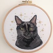 My project for course: Embroidered Pet Portraits: The Thread Painting Technique. Embroider, Naturalistic Illustration, and Textile Design project by ezvova - 08.08.2023