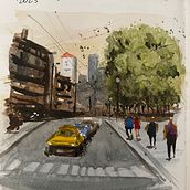 Il mio progetto del corso: Paesaggi urbani ad acquerello. Fine Arts, Watercolor Painting, and Architectural Illustration project by Stefano Bramato - 08.08.2023
