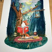 Mi proyecto del curso: Gouache: pinta mundos naturales imaginarios Ein Projekt aus dem Bereich Design von Figuren, Malerei, Zeichnung, Kinderillustration und Gouachemalerei von Osiiris Ishida - 08.08.2023