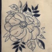Flor para proyecto Tatuaje para principiantes. Tattoo Design project by henya_ramirez - 08.07.2023