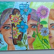 Mi proyecto del curso: Retrato con naturaleza en acuarela. Een project van Schilderij, Aquarelschilderen y  Portrettekening van malagoncarmen5 - 09.08.2023