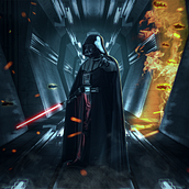 Lord Vader. Fotografia, Pós-produção fotográfica, Retoque fotográfico, Fotografia digital, Fotografia artística, e Fotomontagem projeto de Carlos Hernández - 08.03.2023