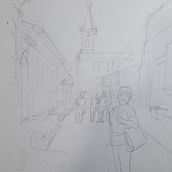 Meu projeto do curso: Representação arquitetônica com aquarela. Traditional illustration, Sketching, Drawing, Watercolor Painting, Architectural Illustration, and Sketchbook project by Anelise Scherer de Souza Nunes - 08.09.2023