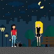 On through the night 🌙. Pixel Art, and Game Design project by Pedro Gardner - 08.10.2023