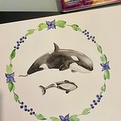 Mi proyecto del curso: Técnicas de ilustración naturalista: ballenas en acuarela. Un progetto di Belle arti, Pittura, Pittura ad acquerello e Illustrazione naturalistica di Ingrid Mödinger - 10.08.2023