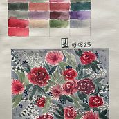 Mój projekt z kursu: Tworzenie palet kolorystycznych za pomocą akwareli. Un projet de Illustration traditionnelle, Beaux Arts, Peinture, Aquarelle , et Théorie des couleurs de jadwigaloszak - 10.08.2023