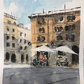 My project for course: Modern Techniques for Watercolor Cityscapes. Projekt z dziedziny  Malarstwo i Malowanie akwarelą użytkownika hellokristina - 10.08.2023