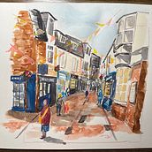 My project for course: Urban Sketching: Capture Your City in Motion. Traditional illustration, Sketching, Drawing, Watercolor Painting, Architectural Illustration, and Sketchbook project by bx7jjcnksr - 08.11.2023