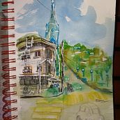 Curso: Urban sketching: crea paisajes urbanos expresivos. Painting, Sketching, Drawing, Watercolor Painting, Sketchbook & Ink Illustration project by Shirley Jasive Martínez Wong - 08.11.2023