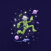 My first character from "3D Character Creation in Blender". Un proyecto de Ilustración tradicional, 3D, Diseño de personajes 3D y Diseño de personajes de oldmaidmia - 05.08.2023