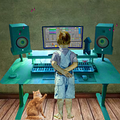 TAGTOOL  Julie Mart ( EL NIÑO PRODUCTOR Y SU GATO ). Design, Ilustração tradicional, Cinema, Vídeo e TV, Colagem, Direção de arte, Desenho artístico e Ilustração digital projeto de Julieth Martinez castro - 11.08.2023