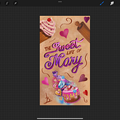 The  sweet life of Mary. Calligraph, Lettering, Digital Lettering, and 3D Lettering project by Lourdes - 08.12.2023