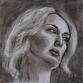 Mein Abschlussprojekt für den Kurs: Künstlerisches Porträt mit Kohlestift: die Atmosphäre. Un proyecto de Ilustración tradicional, Bellas Artes, Dibujo, Dibujo de Retrato, Dibujo realista y Dibujo artístico de Birgit Rehfeld - 12.08.2023