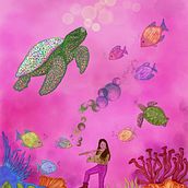 Proyecto: Sonidos bajo el mar . Projekt z dziedziny Trad, c, jna ilustracja, Ilustracja c, frowa, R, sunek c i frow użytkownika Sonia Álvarez - 12.08.2023