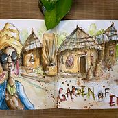 Garden of Eden - Artistic Watercolor Sketching: Dare to Express Your Ideas. Un proyecto de Ilustración tradicional, Bocetado, Creatividad, Dibujo, Pintura a la acuarela y Sketchbook de Salome Ramirez - 13.08.2023