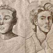 Mi proyecto del curso: Cuaderno de retratos a línea con grafito. Fine Arts, Sketching, Drawing, Portrait Drawing, and Sketchbook project by rodrigo_n - 08.14.2023