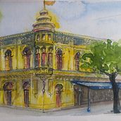 Mi proyecto del curso: Dibujo arquitectónico con acuarela y tinta. Un projet de Esquisse , Dessin, Aquarelle, Illustration architecturale, Carnet de croquis et Illustration à l'encre de laura_akm - 14.08.2023