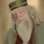 Retrato Dumblondore  . Ilustrație tradițională de Karen Ferreira - 08.14.2023