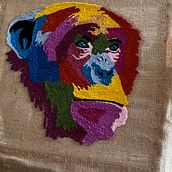 Punch needle ,hand embroidery ,Ape. Un progetto di Punch needle e Ricamo di Vera Silva - 13.08.2023