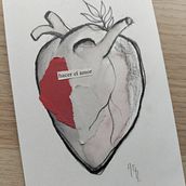 Corazones con mensaje. Design, Traditional illustration, Collage, Creativit, Drawing, Arts, Crafts, and Fine Arts project by Alba Chaparro - 08.15.2023