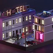 Diorama Low Poly. 3D, Character Design, and 3D Design project by Luis Rivera - 02.11.2023