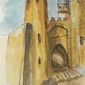 Watercolor and pen sketch. Design project by Paul LaPointe - 08.16.2023