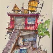 Studying Albert's colours. Traditional illustration project by Terry Collins - 08.17.2023