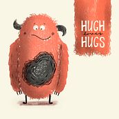 Hugh loves hugs . % Korrie Schenkel tarafından hazırlanan Geleneksel illüstras, Ve on projesi - 08.18.2023