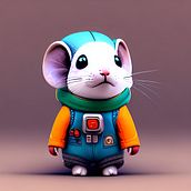 ratita astronauta. Traditional illustration project by Jose Luis Ponce Rocha - 08.04.2023