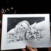 "Pet Friends". Traditional illustration, Pencil Drawing, Drawing, and Naturalistic Illustration project by raquel_veenings - 10.20.2023