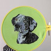 Oliver: My project for course: Embroidered Pet Portraits: . Embroider, Naturalistic Illustration, and Textile Design project by sarah_j_j_stace - 08.19.2023