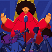 TIME FOR JAZZ MUSIC. Traditional illustration, Character Design, Drawing, and Digital Illustration project by Jovahn Fortis - 08.19.2023