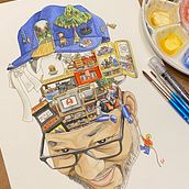 Another project for course: Surreal Illustration with Watercolor and Ink. Traditional illustration, Watercolor Painting, Drawing, Fine Arts, and Painting project by Lyndsay Stephenson - 08.19.2023