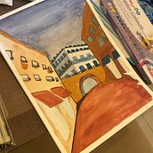 Meu projeto do curso: Representação arquitetônica com aquarela Ein Projekt aus dem Bereich Traditionelle Illustration, Skizzenentwurf, Zeichnung, Aquarellmalerei, Architektonische Illustration und Sketchbook von Júlia Gabriele Da Silva - 18.08.2023