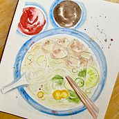 My project for course: Flavorful Food Illustration with Watercolor. Traditional illustration, Fine Arts, Painting, and Watercolor Painting project by Rachel Wold - 08.20.2023