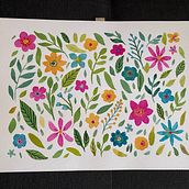 My project for course: Vibrant Floral Patterns with Watercolors. Ilustração tradicional, Pattern Design, Pintura em aquarela e Ilustração botânica projeto de Michelle Messier - 29.04.2023