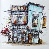 Mi proyecto del curso: Dibujo arquitectónico expresivo con marcadores de colores. Sketching, Drawing, Architectural Illustration, Sketchbook & Ink Illustration project by Lluïsa Quevedo Junyent - 08.21.2023