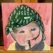 Green Hat. Oil Painting project by Steve Mitchell - 08.21.2023
