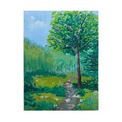 My project for course: Landscape Painting with Gouache for Beginners. Fine Arts, Painting, Naturalistic Illustration, and Gouache Painting project by lucie_maisonneuve - 08.21.2023