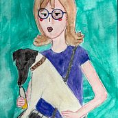 Mon projet du cours : Illustration ludique avec aquarelle et crayons de couleur. Traditional illustration, Painting, Watercolor Painting, Portrait Drawing, and Colored Pencil Drawing project by Sophie Ponti - 08.22.2023