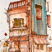 Mi proyecto del curso: Dibujo arquitectónico expresivo con marcadores de colores. Sketching, Drawing, Architectural Illustration, Sketchbook & Ink Illustration project by alberto_dragon - 08.22.2023