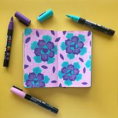 Mein Abschlussprojekt für den Kurs: Botanische Muster im Skizzenbuch. Traditional illustration, Pattern Design, Botanical Illustration, and Sketchbook project by annemerod - 08.23.2023